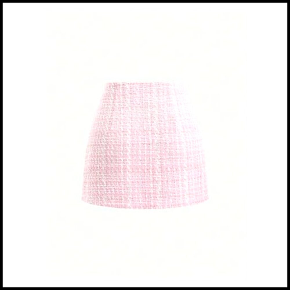 High Waist Tweed Skort, Button Front Split Hem, O… - image 2